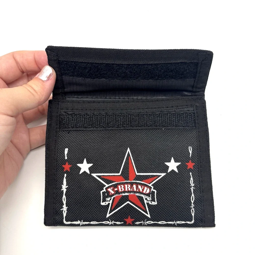 NEW Vintage Y2K X-Brand Nautical Star Barbed Wire Men's Bifold Wallet 4.75x3.75